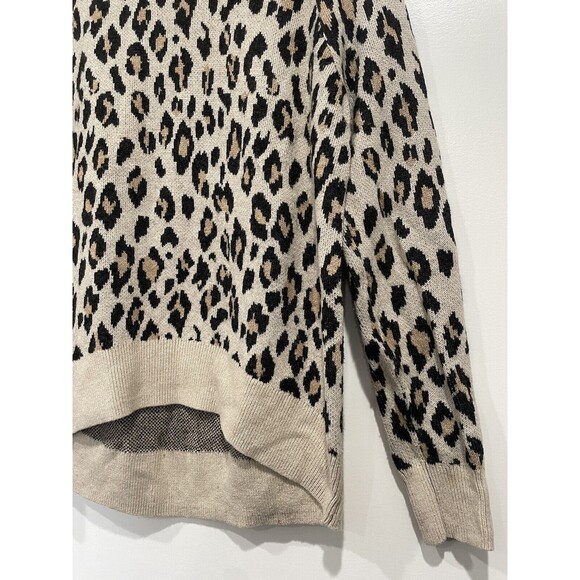 LOFT Womens Small Soft Leopard Print Turtle‎ Neck Italian Yarn - Picture 2 of 6